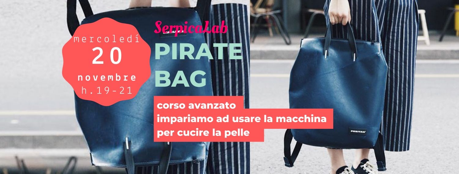 Pirate Bag Corso Con Macchine Per Cucire La Pelle Serpica Naro